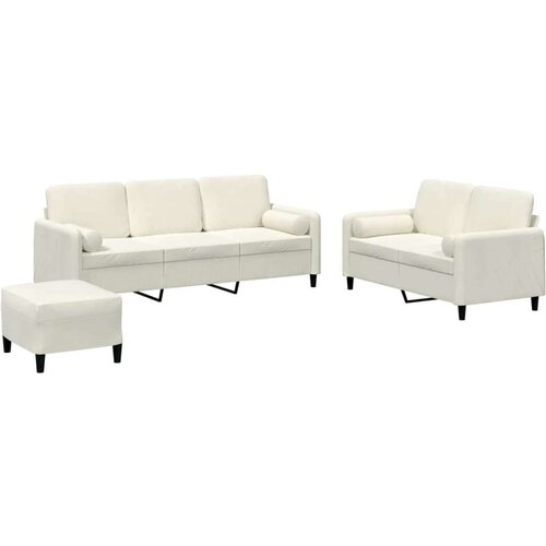vidaXL 3-dijelni set sofa s jastucima krem baršunasti Cene