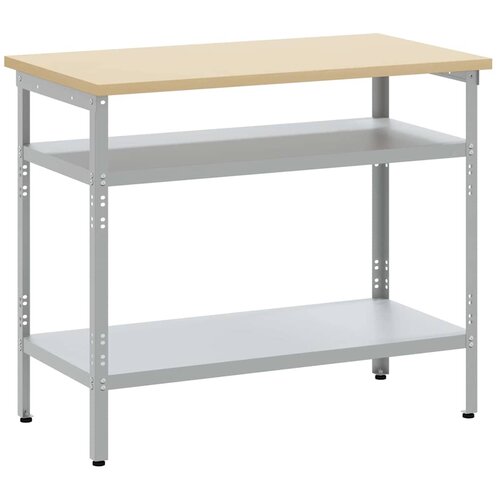 Radni Stol Siva 100 x 55 x 85 cm Čelik s prahom premazan Slike