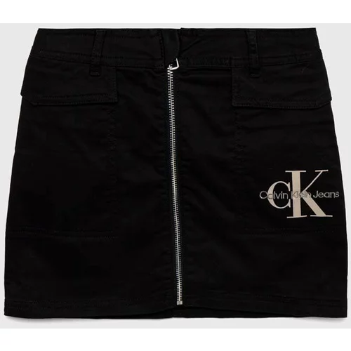 Calvin Klein Jeans Dječja suknja boja: crna, mini, ravna
