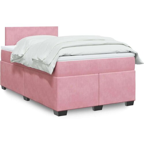 vidaXL Box spring postelja z vzmetnico roza 120x190 cm žamet, (21309417) Cene