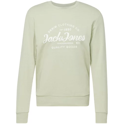Jack & Jones Sweater majica 'FOREST' pastelno zelena / bijela