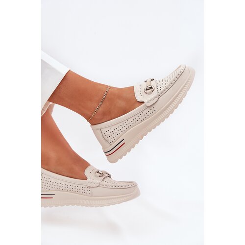VINCEZA Perforated Ballet Flats Made Of Natural Leather Cene