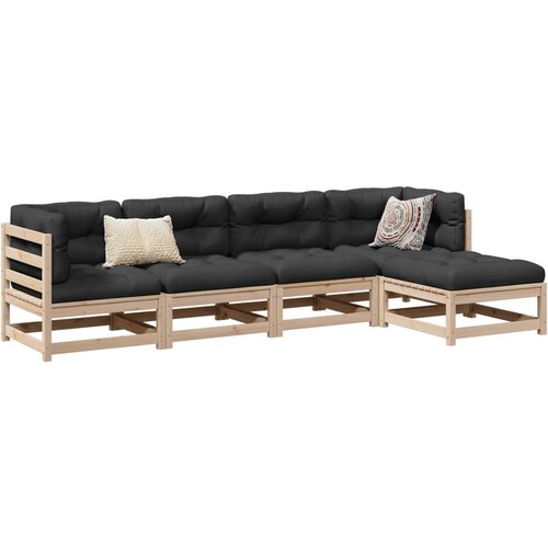 VidaXL 5-dijelni set vrtnih sofa od masivne borovine s jastucima Slike