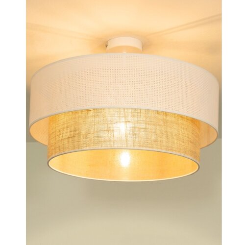  plafonski luster borho 1xE27/60W/230V prečnik 50 cm bela/juta Slike