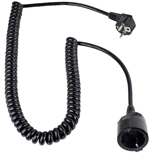 As-schwabe 70425 tok podaljšek črna 4 m H05VV-F 3G 1\,5 mm² spiralni kabel, (20414785) Cene