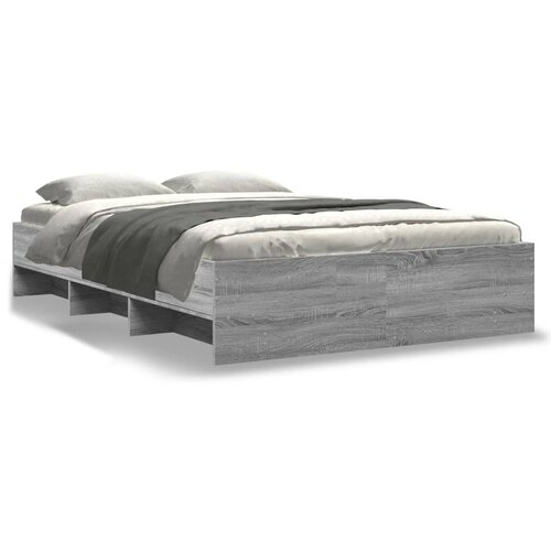 VidaXL okvir za krevet boja hrasta 140x190 cm od konstruiranog drva Slike