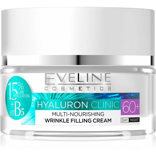Eveline Hyaluron Clinic hranilna regeneracijska dnevna in nočna krema za zrelo kožo 60+ 50 ml