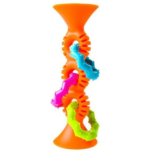 Fat Brain Toys grizalo z ropotuljami - oranžna Cene