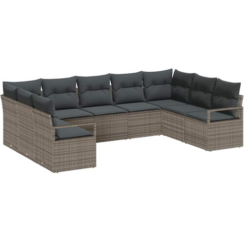  Set sofe s jastukom 9 pcs Siva poliratan Slike