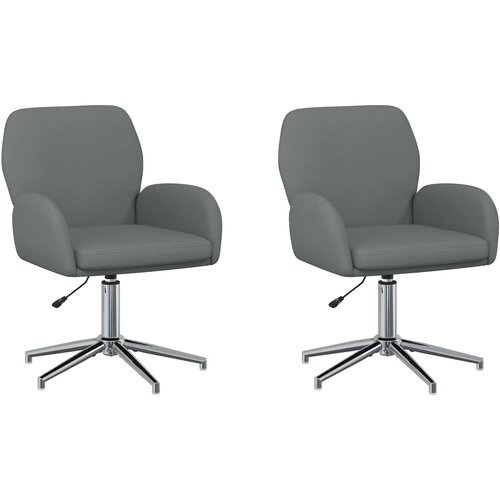 vidaXL Okretne radne stolice 2 kom. 54 x 58 x 90 cm Tamnosiva Tkanina - Tamnosiva 2 Cijene