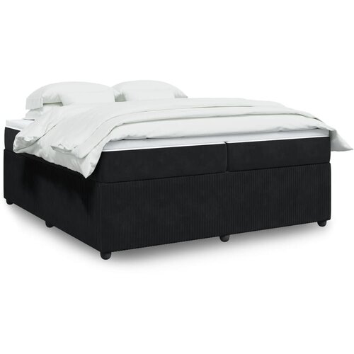 vidaXL Box spring postelja z vzmetnico črna 200x200 cm žamet Cene