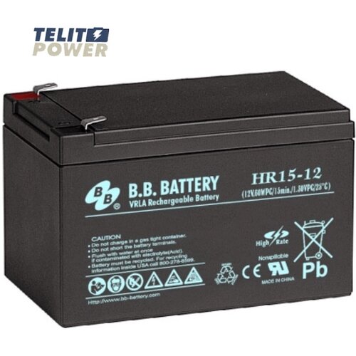 BB Tech Akumulator 12V 15Ah HR15-12 BB Battery terminal T2 Slike