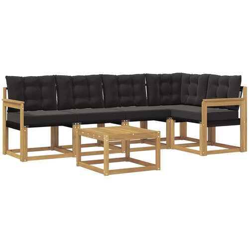 vidaXL Zunanja garnitura za sedenje z blazino 6 pcs Bela in črna, (5000271382) Cene