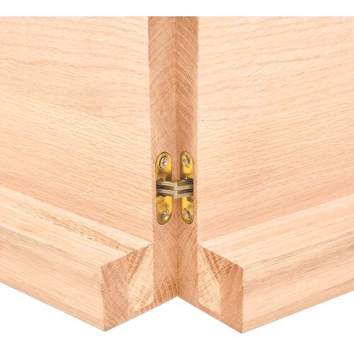 Zidna polica 220x60x(2-6) cm neobrađena masivna hrastovina Slike