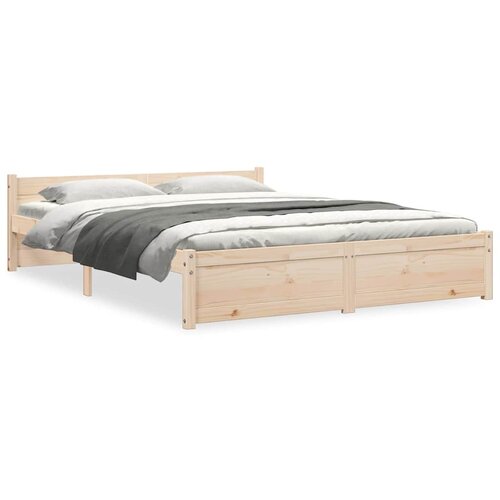 Maison Chic Posteljni Okvir - Dvoposteljna postelja iz trdnega lesa 160x200 cm, (22081414) Slike