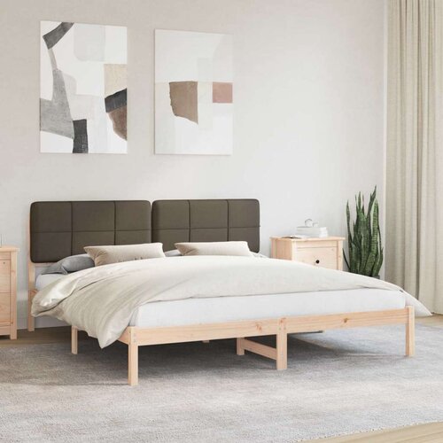  Krevetni okvir s tapiciranim uzglavljem Sivo-smeđa 180 x 200 cm Cijene