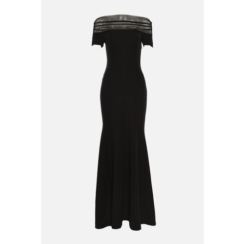Trendyol Detaljne večernje haljine sa crnim vratom i maturantska haljina crna | bela Slike