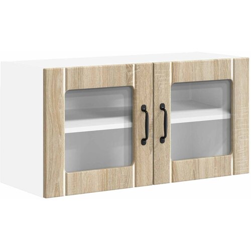  Zidni stakleni ormarić Lucca Hrast sonoma 80 x 31 x 40 cm Slike