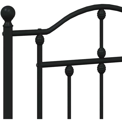  Metalni okvir kreveta uzglavlje i podnožje crni 120x200 cm Slike