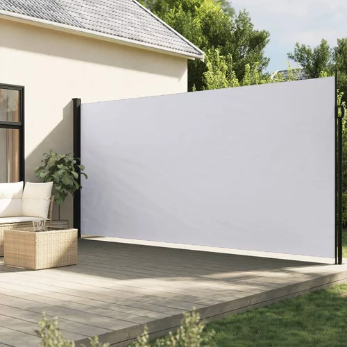 vidaXL Zložljiva stranska tenda bela 200x600 cm