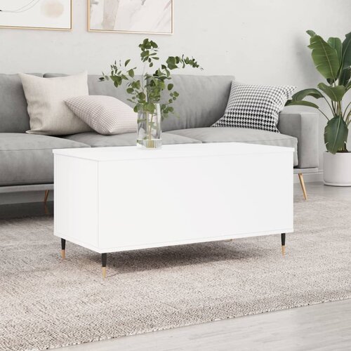  Stolić za kavu bijeli 90 x 44,5 x 45 cm od konstruiranog drva Slike