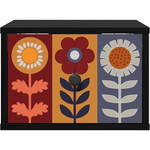  Wall-mounted noćni ormarić ESSEN Crni hrast 36 x 33 x 25 cm - Crni hrast Uzorak suncokreta 1 Slike