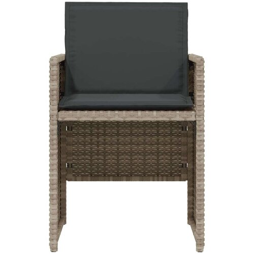 VidaXL 3-dijelni bistro set s jastucima svjetlosivi od poliratana Slike