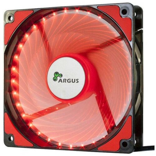 InterTech Ventilator Argus L-12025 RD rdeč LED 120 mm Cene