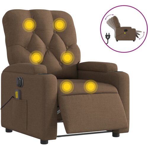 Maison Chic Električni masažni naslanjač - Relax naslanjač rjavo blago, (22062108) Cene