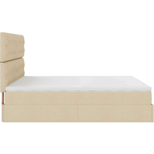 vidaXL otomanski krevet s madracem i led krem 160x200cm tkanine Cene