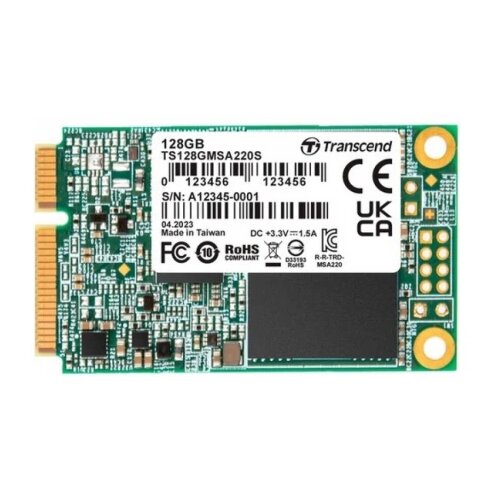 Transcend mSATA 128GB SSD, SATA III, 3D NAND, 220S Series Slike