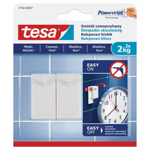 Tesa Samolepilni žebljiček za ploščice in kovino Tesa (nosilnost: 2 kg, 2 kos)