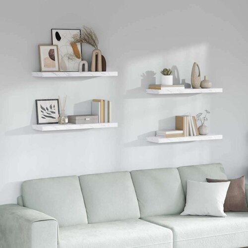  Polica na zidu Zidne 4 pcs Bijeli mramor 90 x 23 5 x 4 cm Cijene