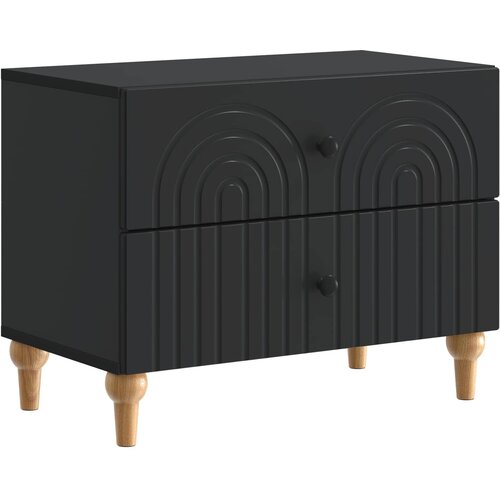 vidaXL Noćni ormar s ladicama Crna 62 x 34 5 x 48 cm Konstruirano drvo - Crna Cene