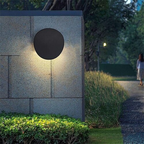 Greentech Vanjska zidna LED svjetiljka Pluto (7 W, 180 x 190 x 70 mm, Crna, IP54) Slike