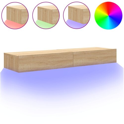  ormarići s LED svjetlima 2 kom boja hrasta 60 x 35 x 15,5 cm Slike