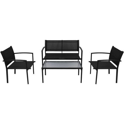 Maison Chic Seti vrtnega pohištva - Vrtna garnitura - Vrtni pohištvo set 4-delna tekstil črna, (21809922) Cene