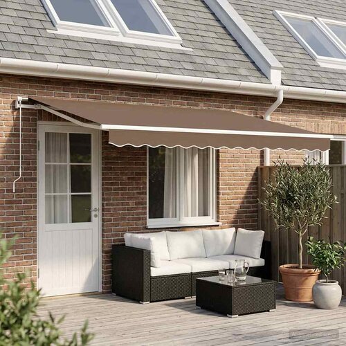  Povlačivi tende Sivosmeđa 450 &times; 350 cm Poliester i aluminij Cijene