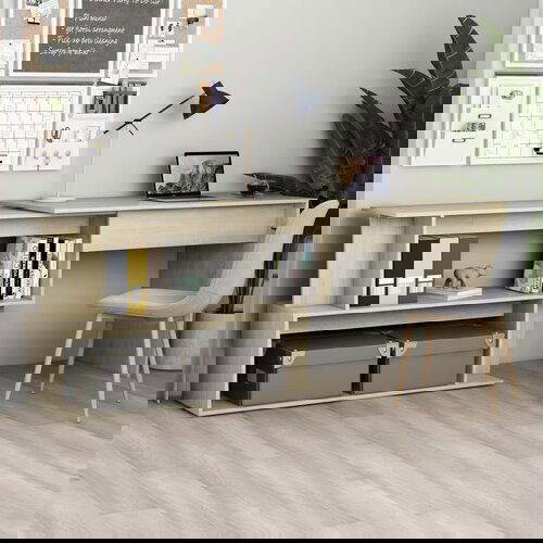 VidaXL Kutni radni stol boja hrasta sonome 200 x 50 x 76 cm od iverice Slike