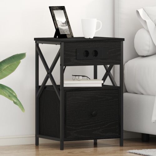 vidaXL Noćni Ormari 2 pcs Crni hrast 40 x 31 x 60 cm Konstruirano drvo Cene