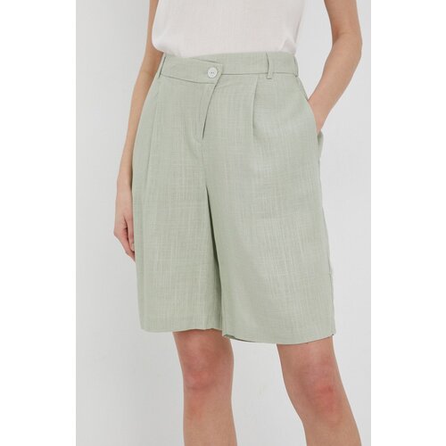 Vero Moda Kratke hlače iz me&amp;scaron;anice lana žensko, zelena barva, Slike