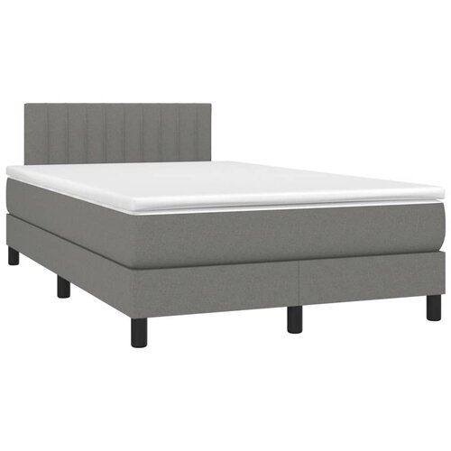 vidaXL Box spring postelja z vzmetnico temno siva 120x190 cm blago, (21111314) Cene