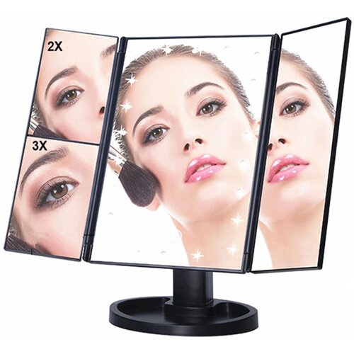 VERKGROUP VERK GROUP povečevalno kozmetično ogledalo z 22 LED osvetlitvijo USB črn 15473_CZ Cene