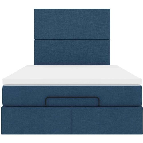 VidaXL Otomanski okvir kreveta s madraca plavi 120x190 cm od tkanine Slike
