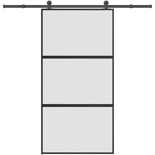 VidaXL Klizna vrata s priborom 102 5x205 cm kaljeno staklo i aluminij Slike