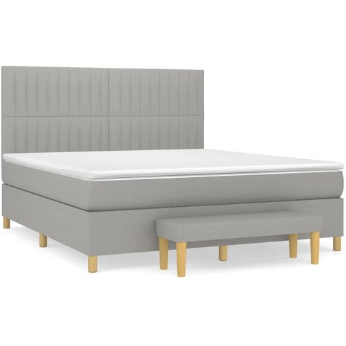 Maison Chic Box spring postelja - Vzmetna postelja z vzmetnico svetlo siva 180x200 cm blago SL13308, (21906102) Cene