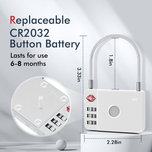 MiLi GPS Bluetooth MiLock Tracker HD-P16-L (samo za Apple) ključavnica za prtljago bela Slike