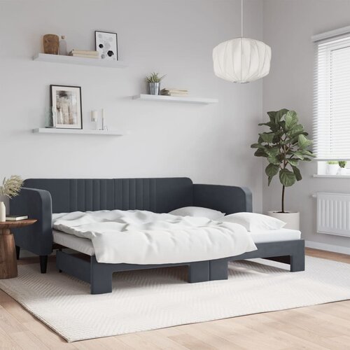  Dnevni krevet s pomoćnim ležajem bez madraca tamno siva 90x190 cm Cijene