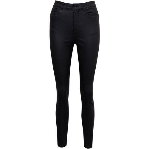 Orsay Black Leatherette Pants - Ladies Cene