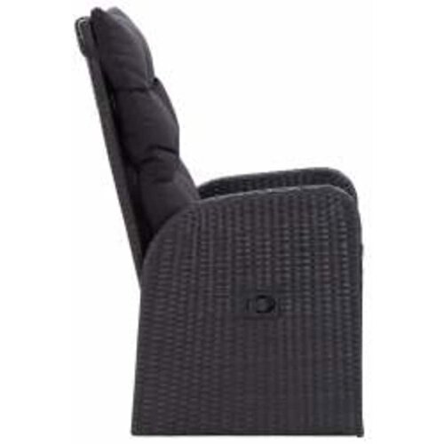  5-dijelni vrtni blagovaonski set s jastucima crni Crna Dužina stola 80 cm Slike